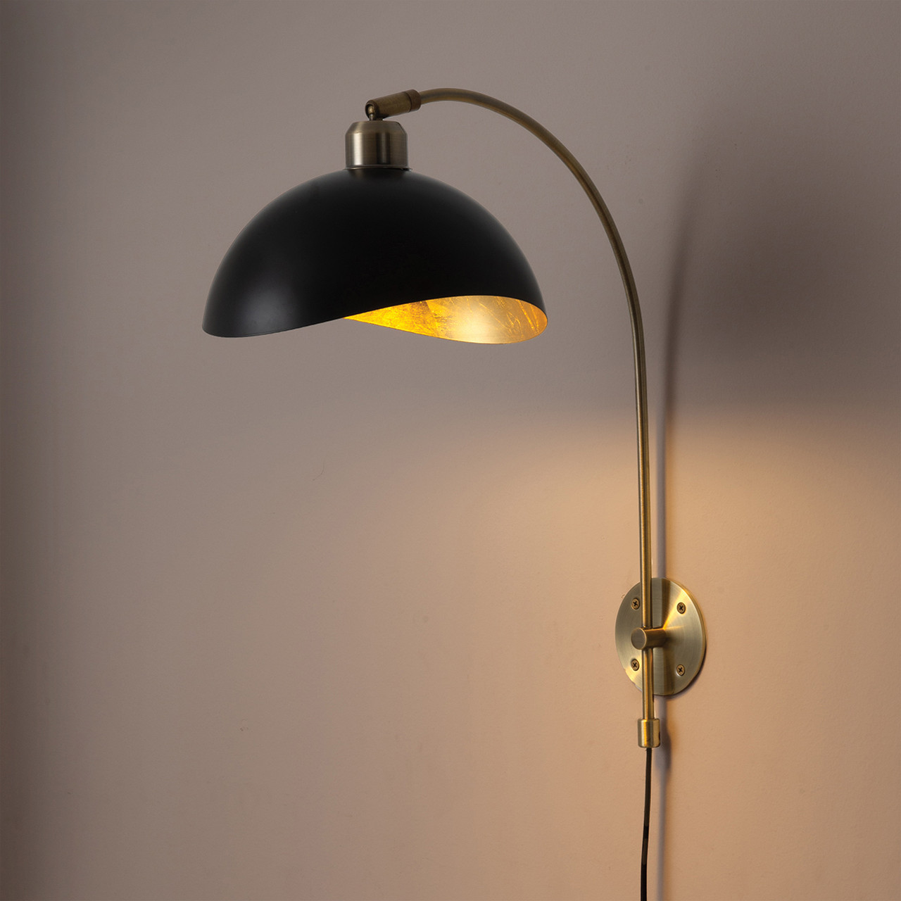 Luna Bella Wall Sconce - Weathered Brass, Matte Black -  Black
