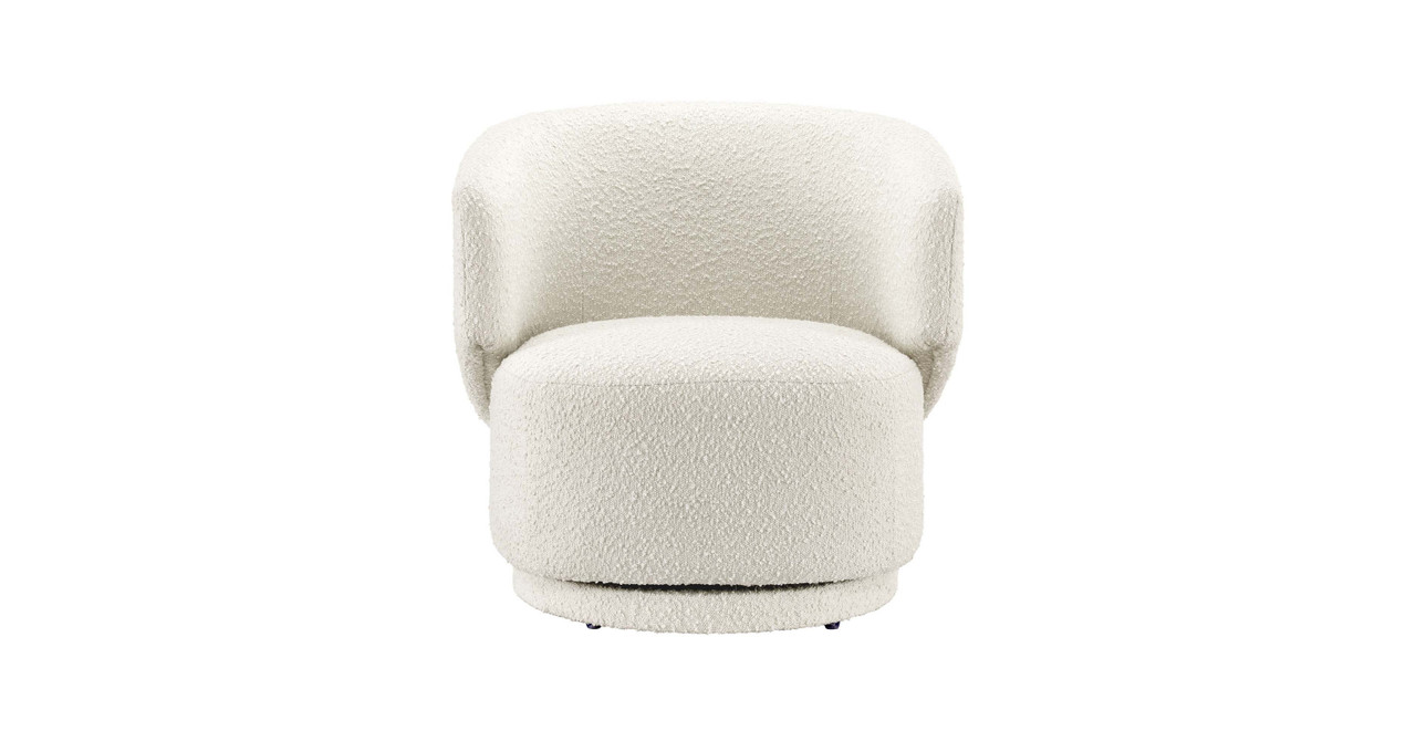 Celestia Boucle Fabric Swivel Chair -  Fabric Ivory