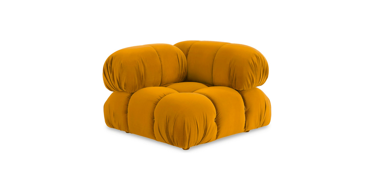 Mario Bellini Sofa | Corner Module -  Velvet Mustard Velvet
