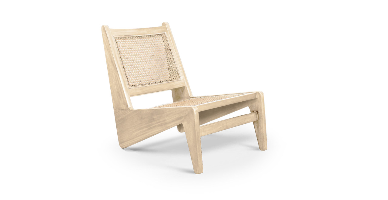 Mid Century Pierre Jeanneret Kangaroo Low Teak Chair - Wood Natural Ash