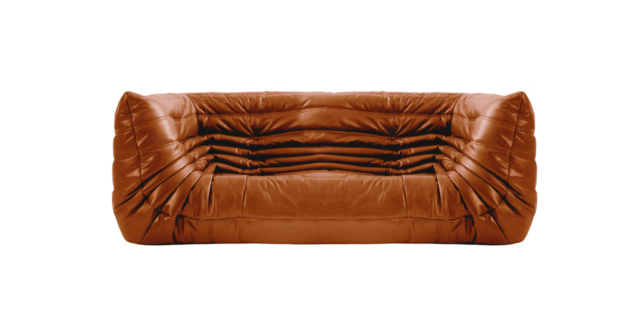 Michel Ducaroy Quayside 3 Seater Medium Leather Sofa With Arms -  Leather Antique Brown