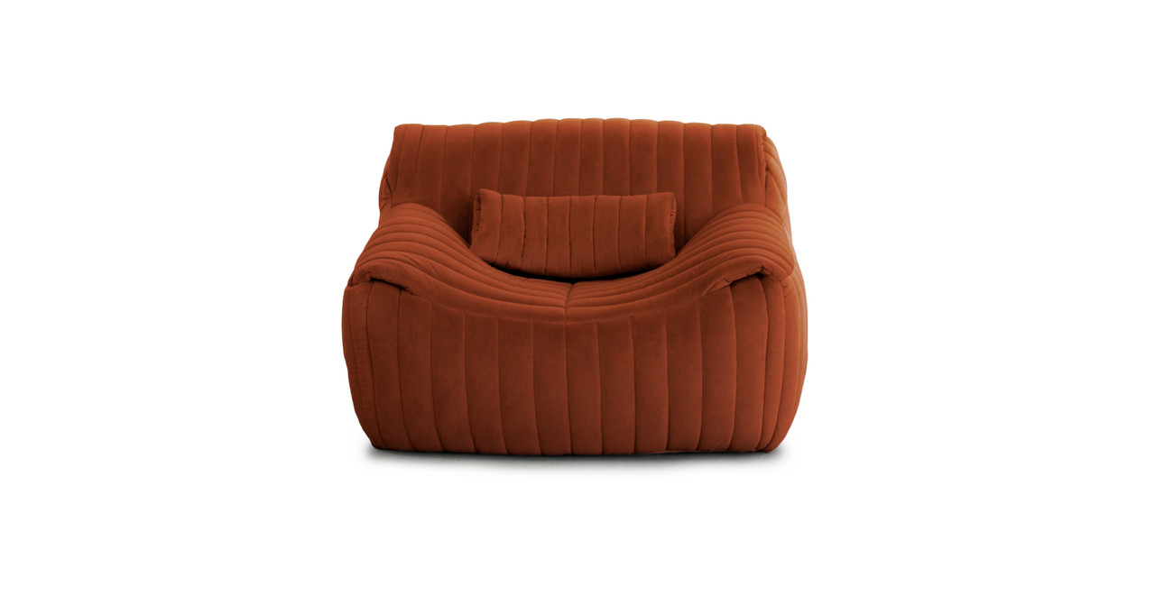 Modern Cinna Sandra Chair - Velvet Rust Orange Velvet