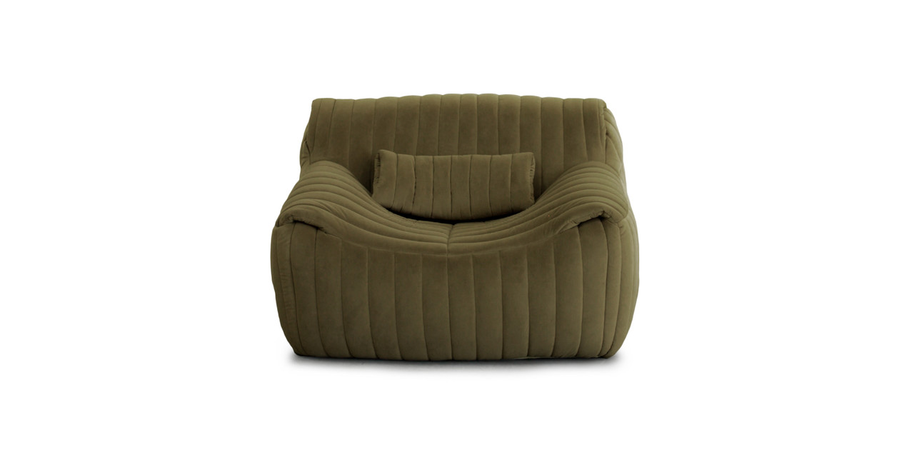 Cinna Sandra Chair - Velvet Army Green Velvet