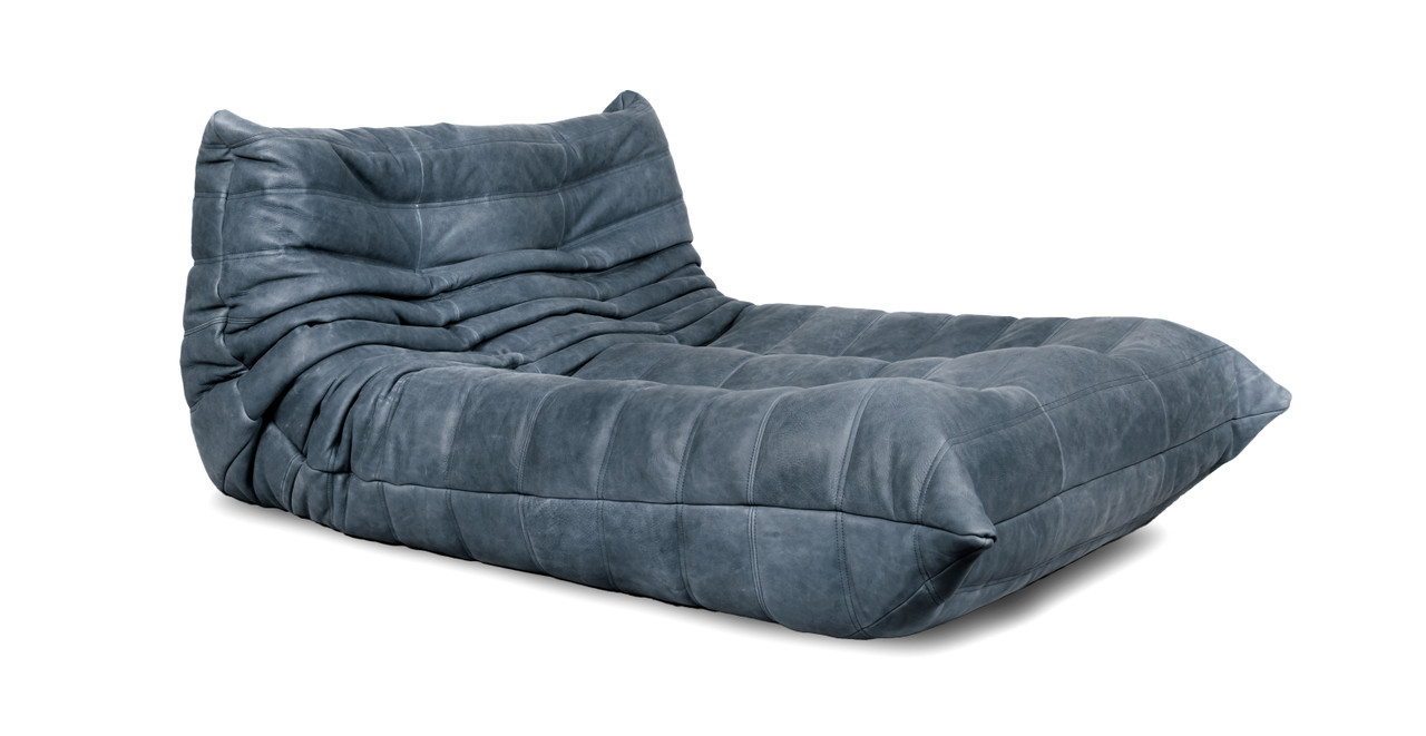 MCM Michel Ducaroy Chaise Lounge 2 Seater Leather - Leather Antique Granite