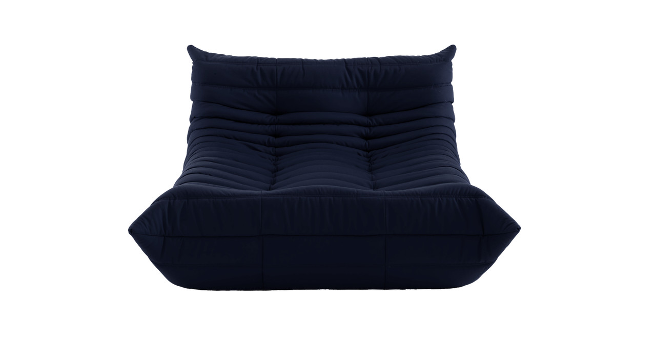 Michel Ducaroy Chaise Lounge 2 Seater Fabric -  Alcantara Suede Dark Navy