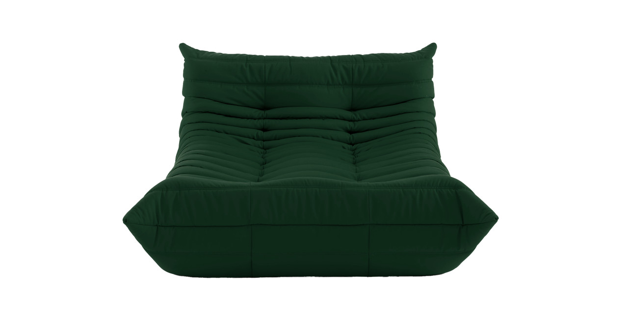 Michel Ducaroy Chaise Lounge 2 Seater Fabric -  Alcantara Suede Green Alcantara Suede