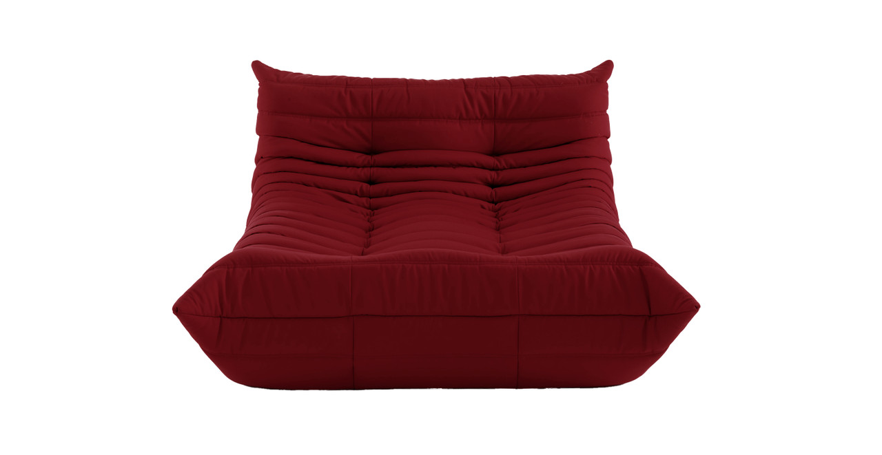 Michel Ducaroy Chaise Lounge 2 Seater Fabric -  Alcantara Suede Red Burgundy