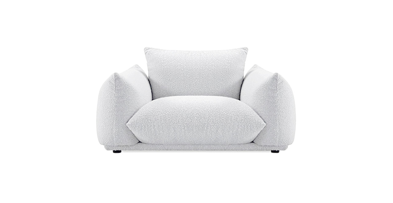 Mid Century Mario Marenco System Armchair - Boucle White Boucle