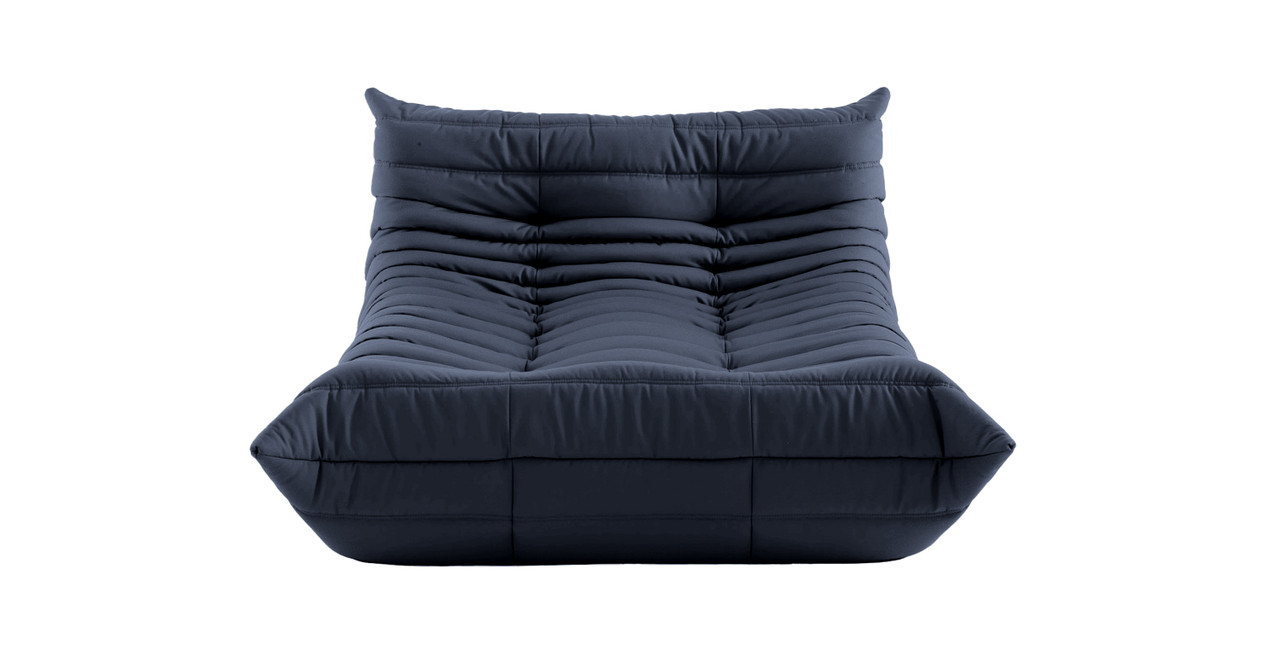 Michel Ducaroy Sunbrella Outdoor Chaise Lounge 2 Seater -  Sunbrella Canvas Navy