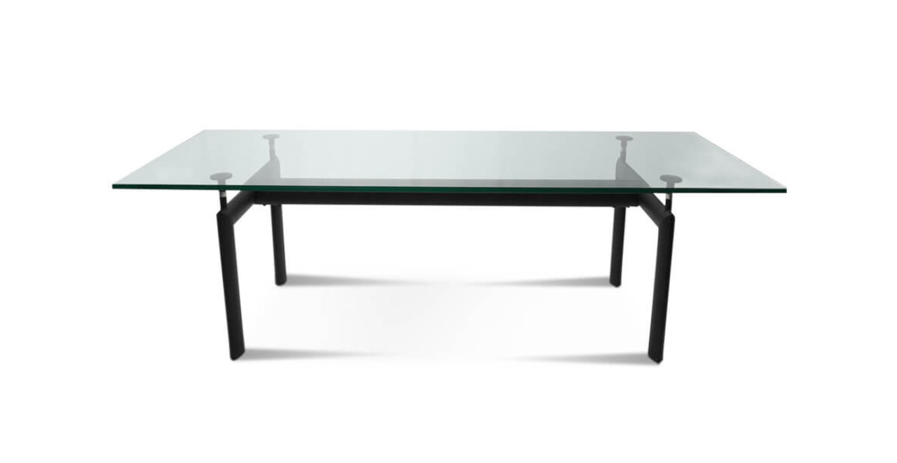 Le Corbusier 6 Glass Dining Table -  Glass