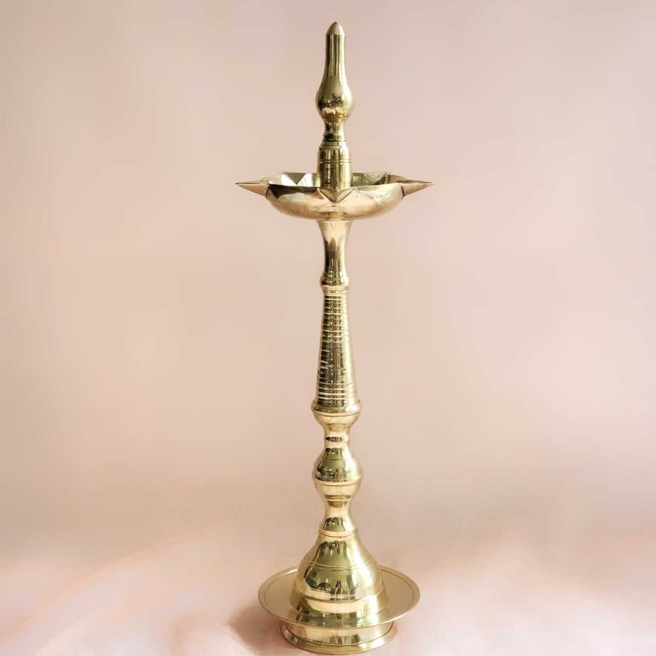 Pure Brass Kerala Diya / Oil Lamp Tall (24)