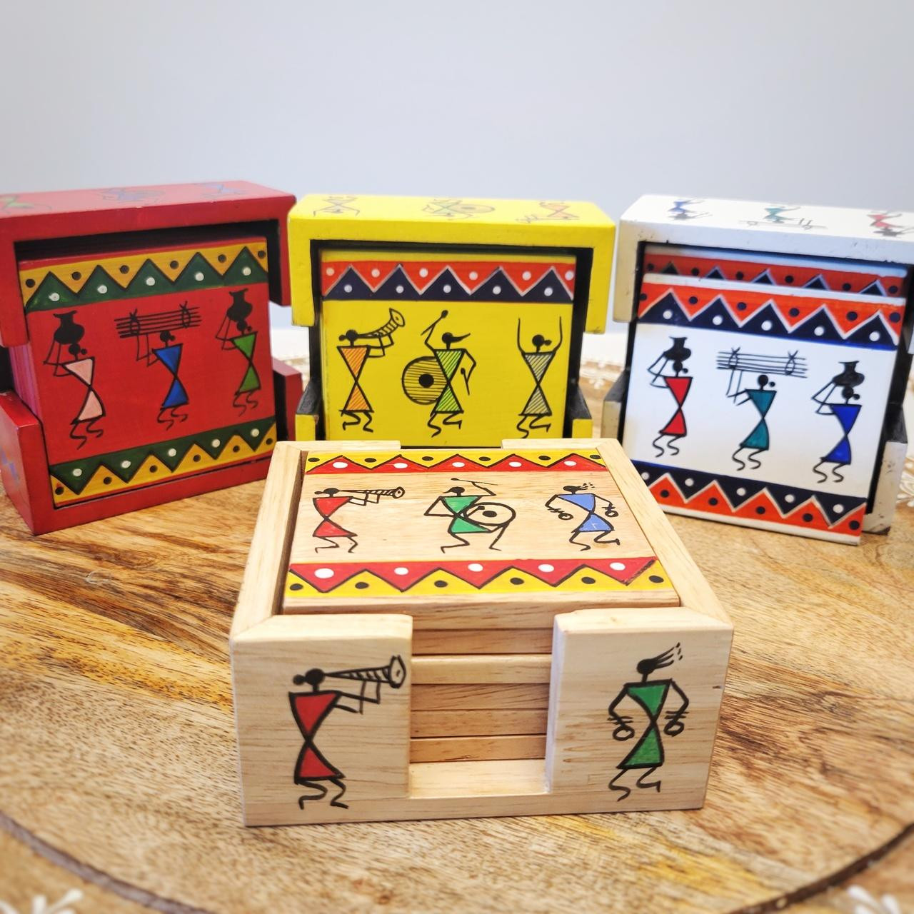 Full Color Custom Wooden Coaster 6 Pc. Set