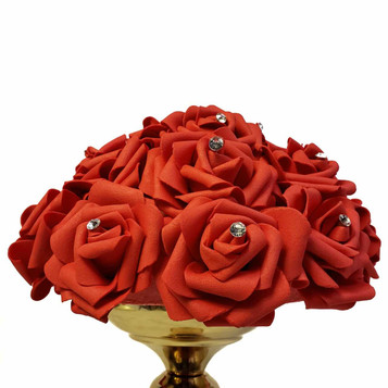 Rental - Flower Arrangement Wedding Centerpiece - Half Flower Ball Pomander / Half Moon Floating Pomander with Rhinestones Size 10