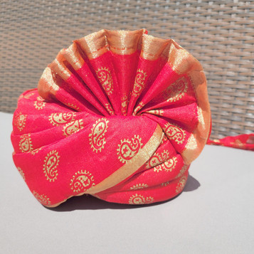  Rental - Ready to wear Wedding Safa, Paghri, Turban - Red Paisley 