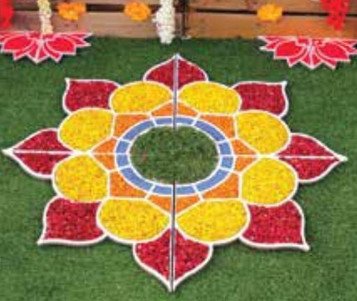 Tyohar Ready to Use, Reusable Rangoli Mat- Design 2
