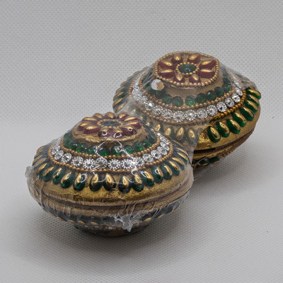Samput with pearls, Hindu wedding vidhi item (2 Pieces)
