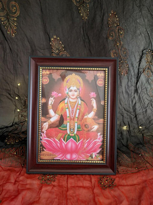 Shri Lakshmi / Laxmi Mata Photo with Frame 7x5 Inches