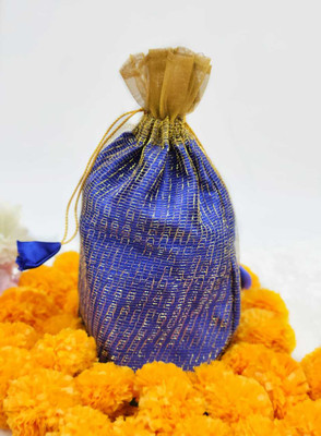Decorative Potli Satin Net, Set of 5 Assorted Colors Decorative Potli Satin Net, Set of 5 Assorted Colors
