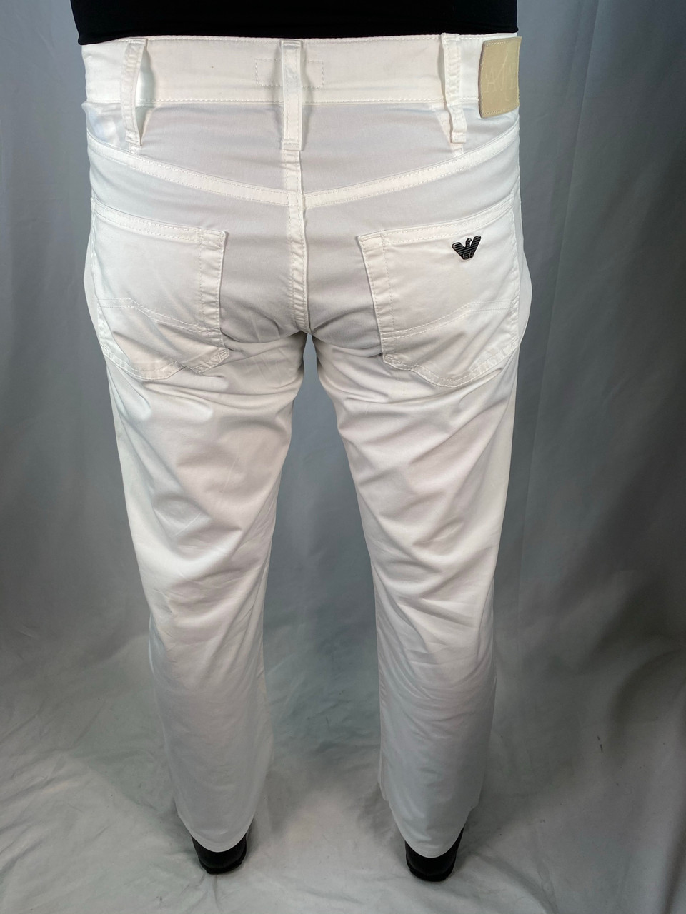 ankel fysisk renhed Armani Jeans Comfort Fit Cotton White Bootcut Pants