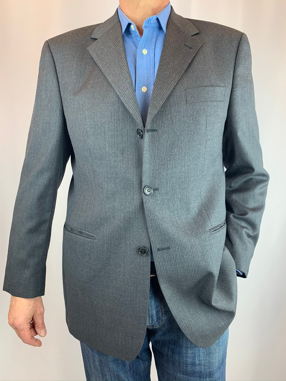 Yves Homme 2 Piece Gray Wool Suit