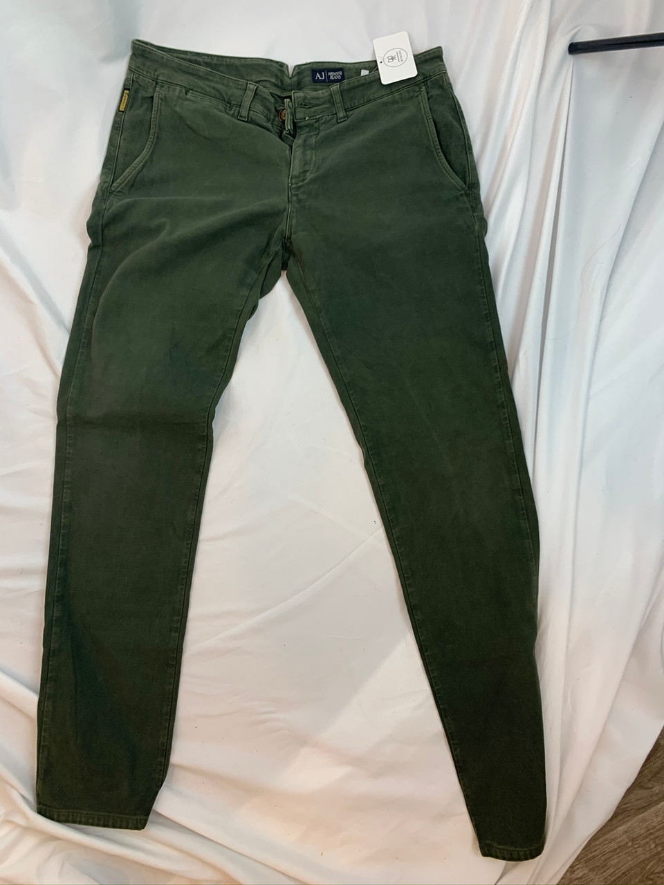 green armani pants