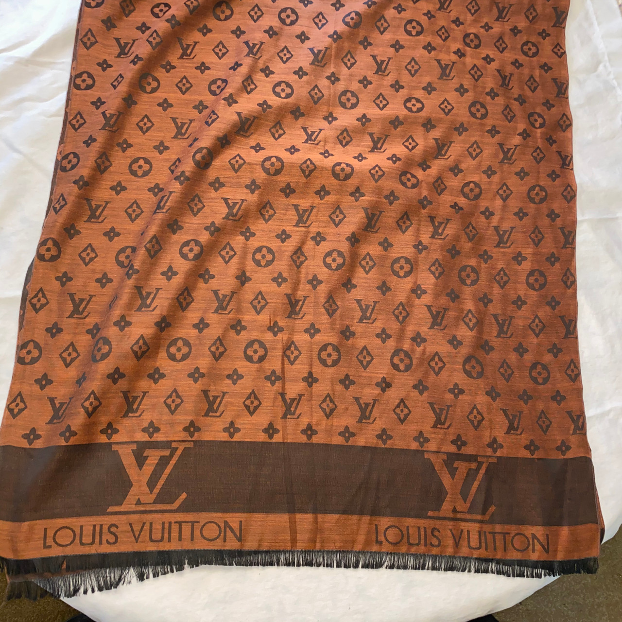 Gorgeous Louis Vuitton Cashmere Wool Monogram Scarf