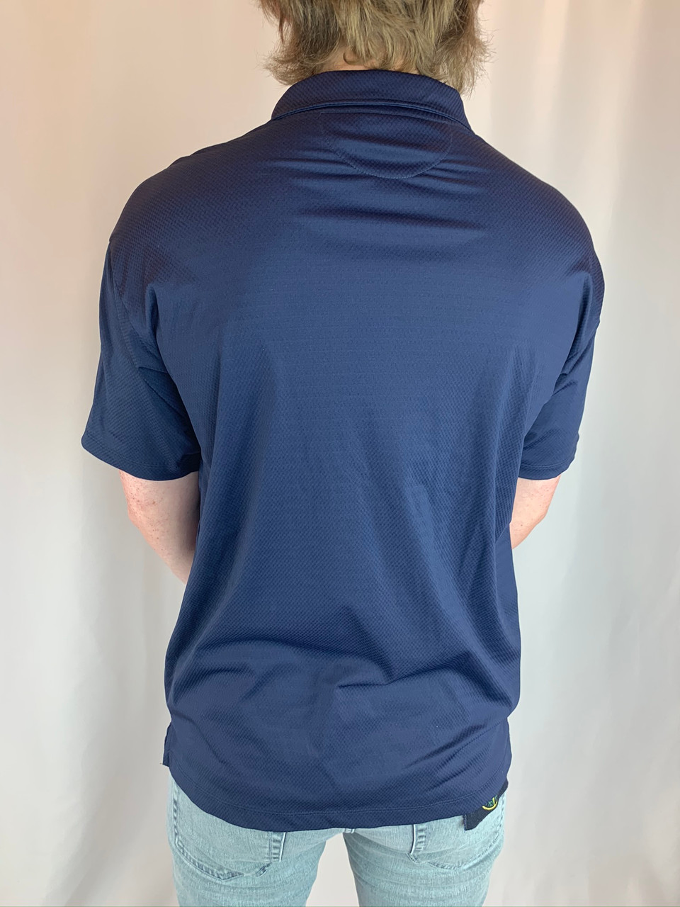 Prada Sideways Placket Navy Sports Polo Shirt