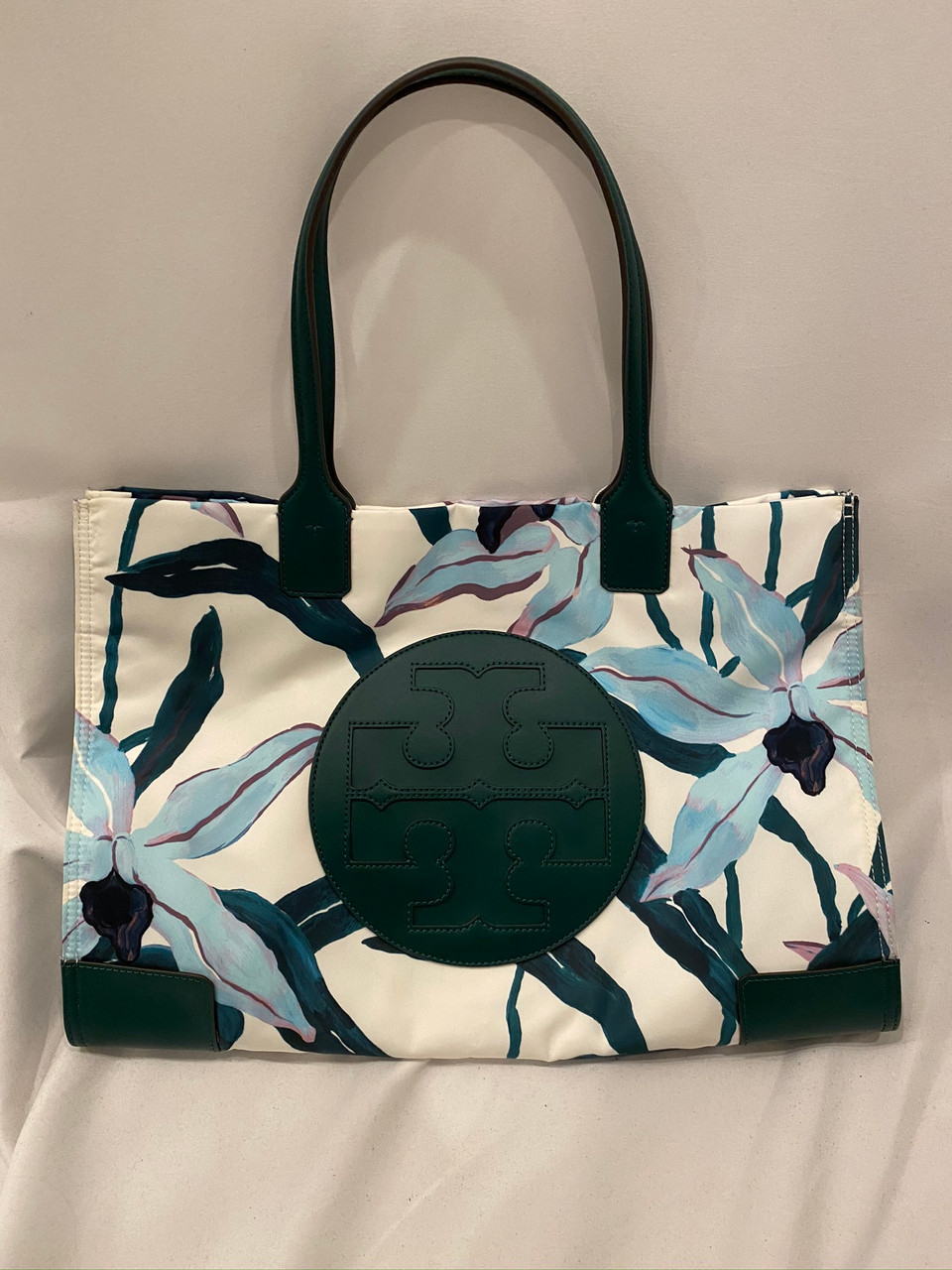 Tory Burch Ella Floral Green Tote Bag NWT