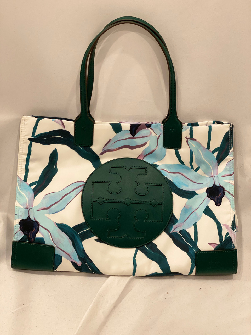 Tory Burch Ella Floral Green Tote Bag NWT