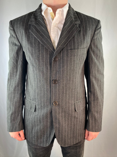 Moschino Jeans Gray & White Pinstripe Blazer