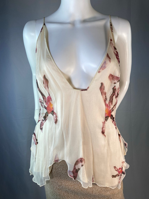 Salvatore Ferragamo Silk Floral Chiffon Top