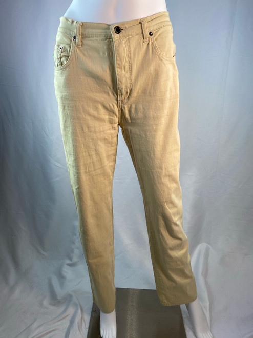 Moschino Jeans Pastel Yellow Beige Straight Leg Peace Sign Pants Jeans