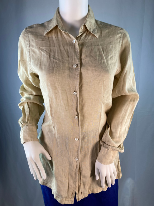 F By Façonnable Sand Colored Linen Button Up