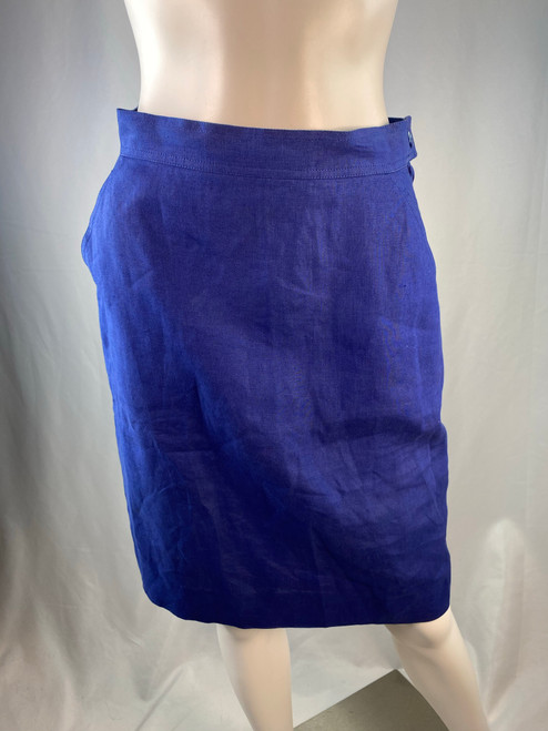 Max Mara Cerulean Blue Linen Pencil Skirt