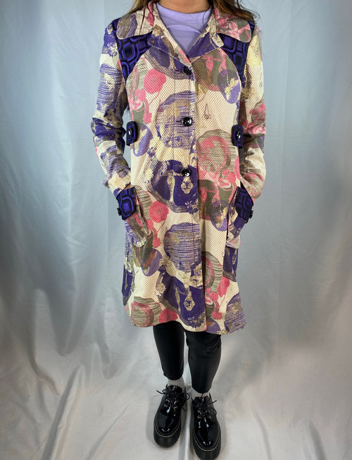 Custo Barcelona Abstract Pattern Patchwork Coat