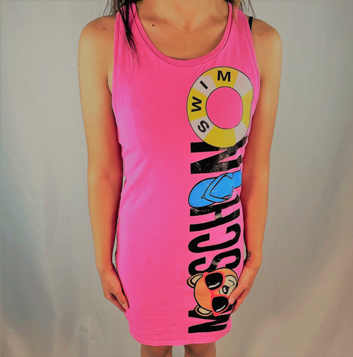 Pink Moschino Graphic Swim Dress