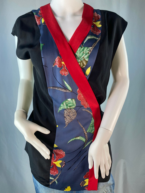 Diane Von Furstenberg Kimono Style Wrap Silk Tunic Top Blouse NWOT