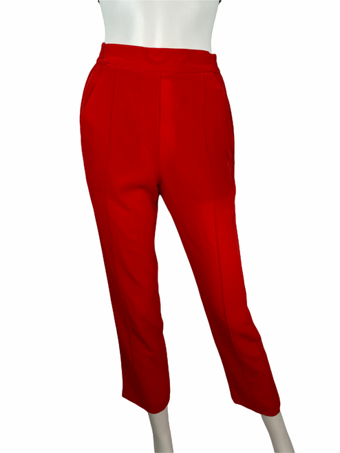 Etro 40 red silk stretch pants