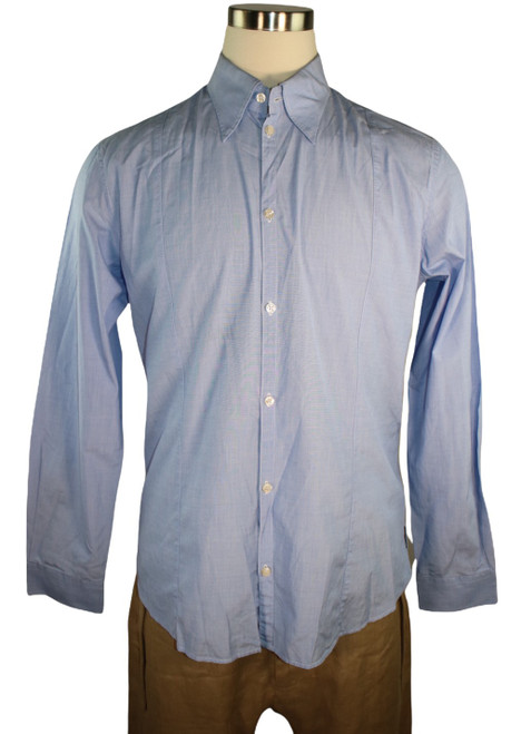 Armani jeans light blue button up top