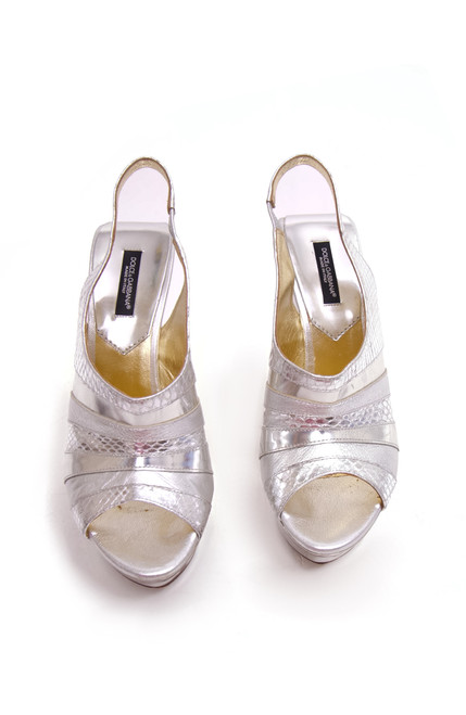 Dolce & Gabbana rare silver wedge heels