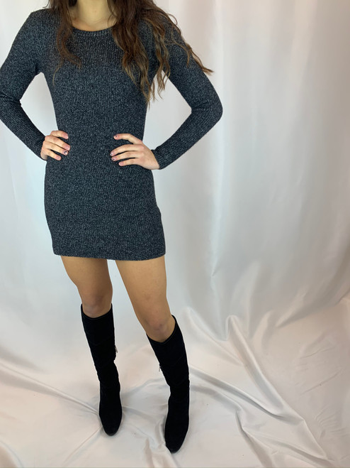 Ermanno Scervino Gray Wool Mini Sweater Dress/Long Tunic Top