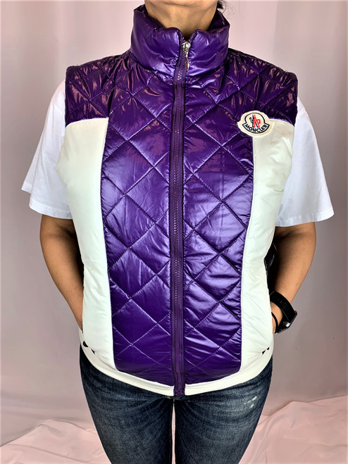 Retro Purple/Black/White Moncler Puffer Vest (Vintage)