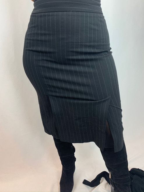 Emporio Armani Pinstripe Slit Skirt