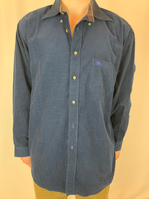 Burberrys of London Deep Blue/Navy Button Down Long Sleeve Shirt