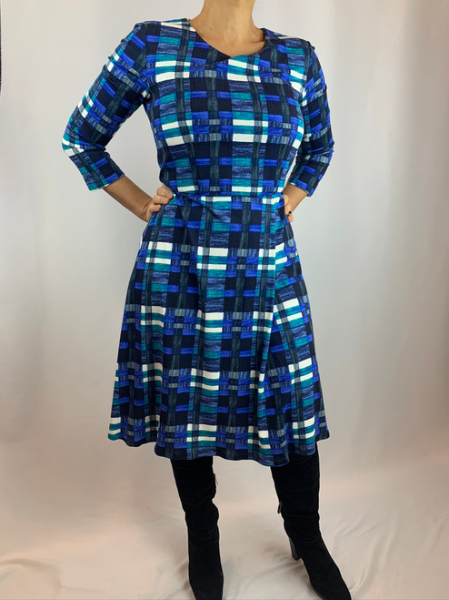 Max Mara Weekend Blue Abstract Plaid Dress