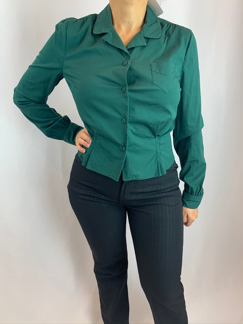 Prada Teal Green Button Up Blouse