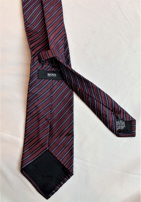 second hand Hugo Boss Diagonal Stripe Silk Tie