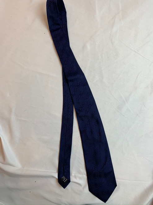 second hand Versace Collection Navy Blue Silk Tie