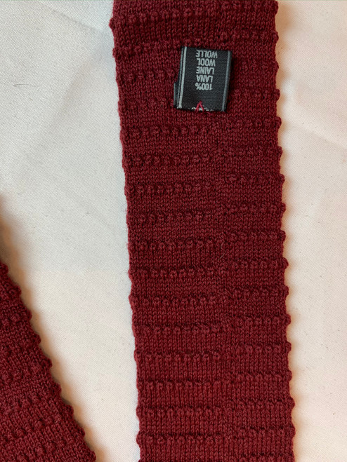 Second hand Giorgio Armani Maroon Textured Wool Tie