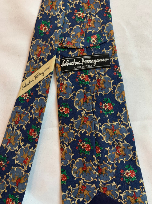 Second hand Salvatore Ferragamo Equestrian Silk Tie